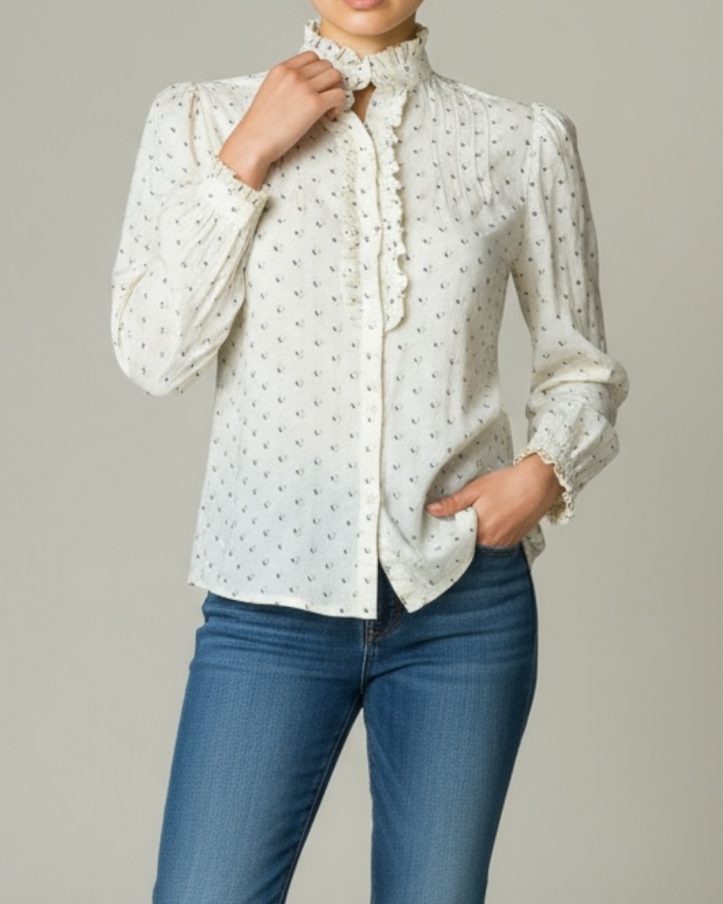 80s Prairie Geometric Button Up