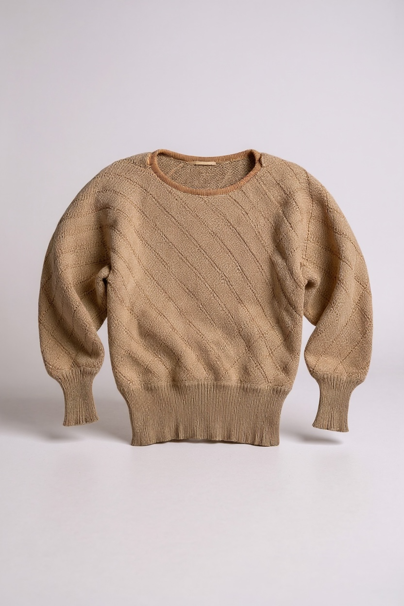 80s Earthy Batwing Bias Sweater