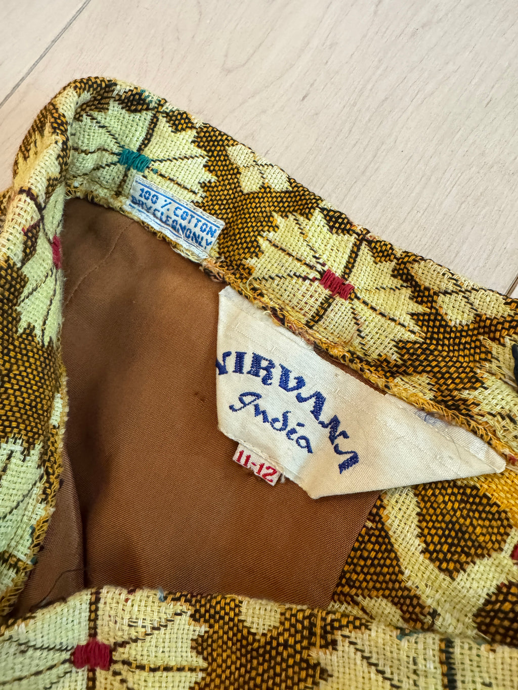 70s Indian Cotton Tapestry Maxi Skirt