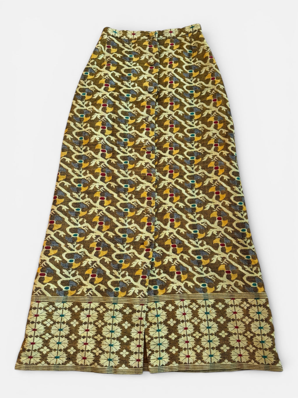 70s Indian Cotton Tapestry Maxi Skirt