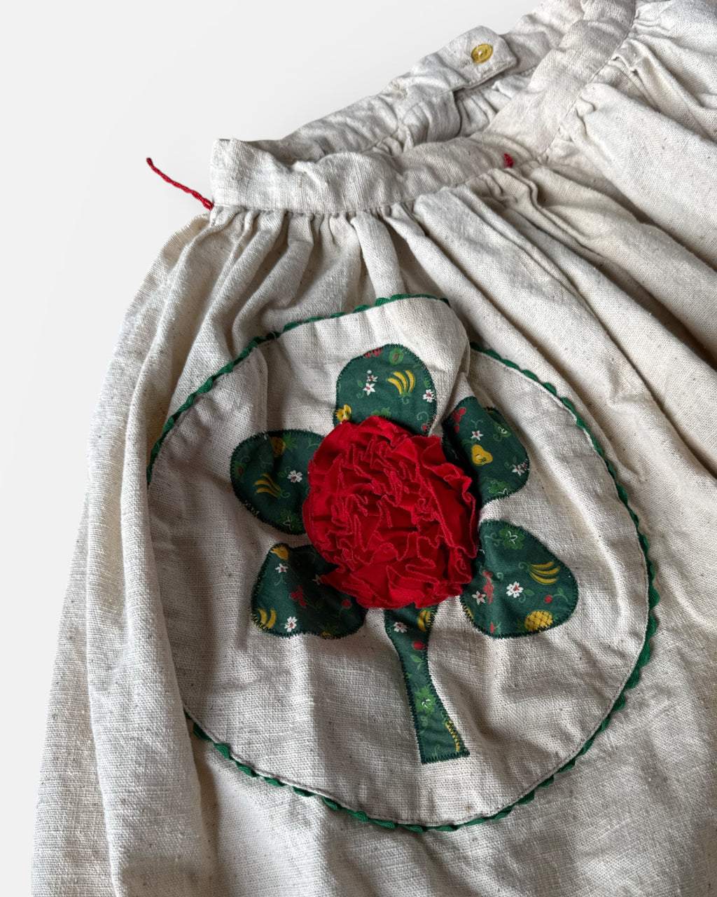 60s Flour Sack Skirt with Rosette Pockets