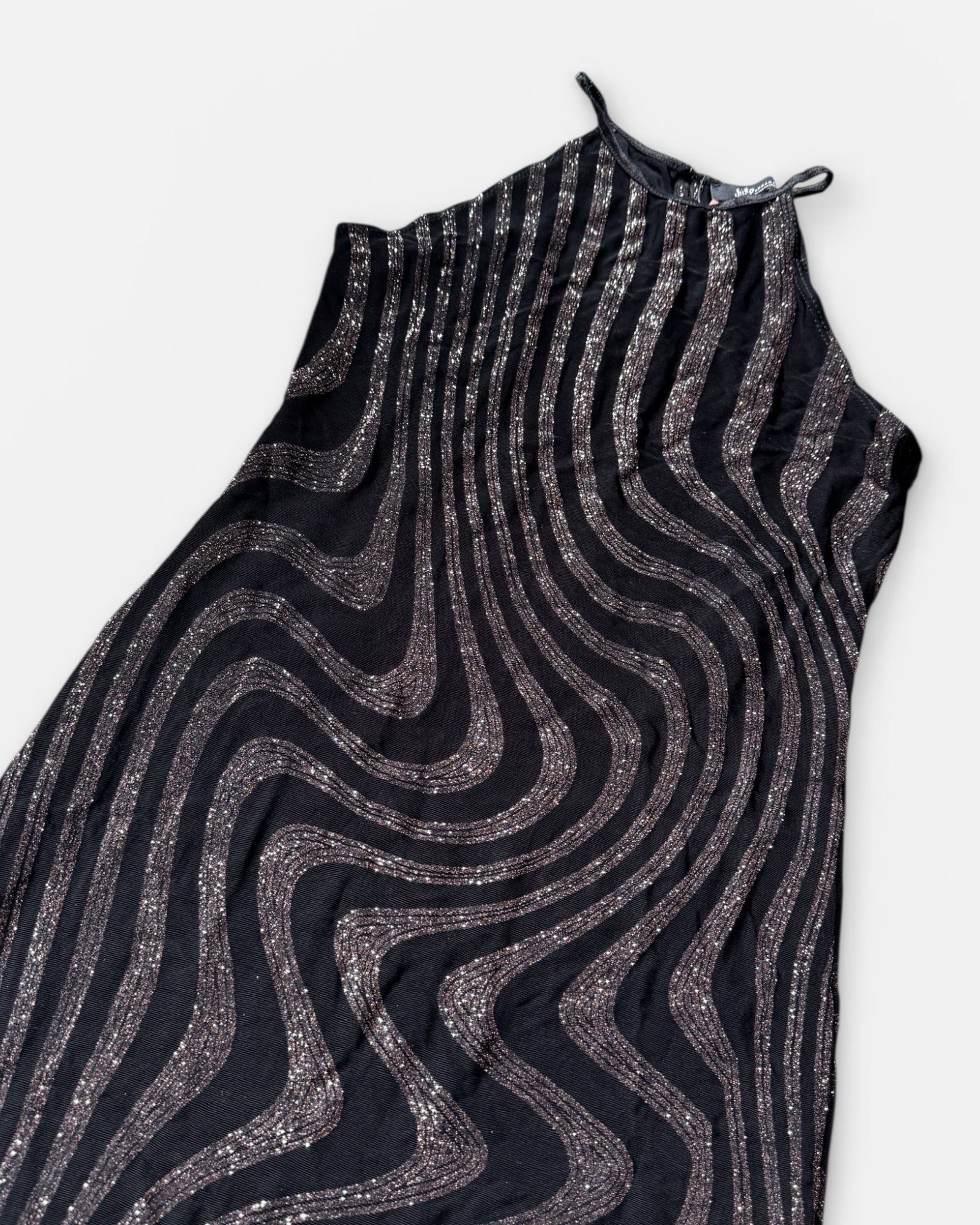 90s Swirly Glitter Maxi Dress