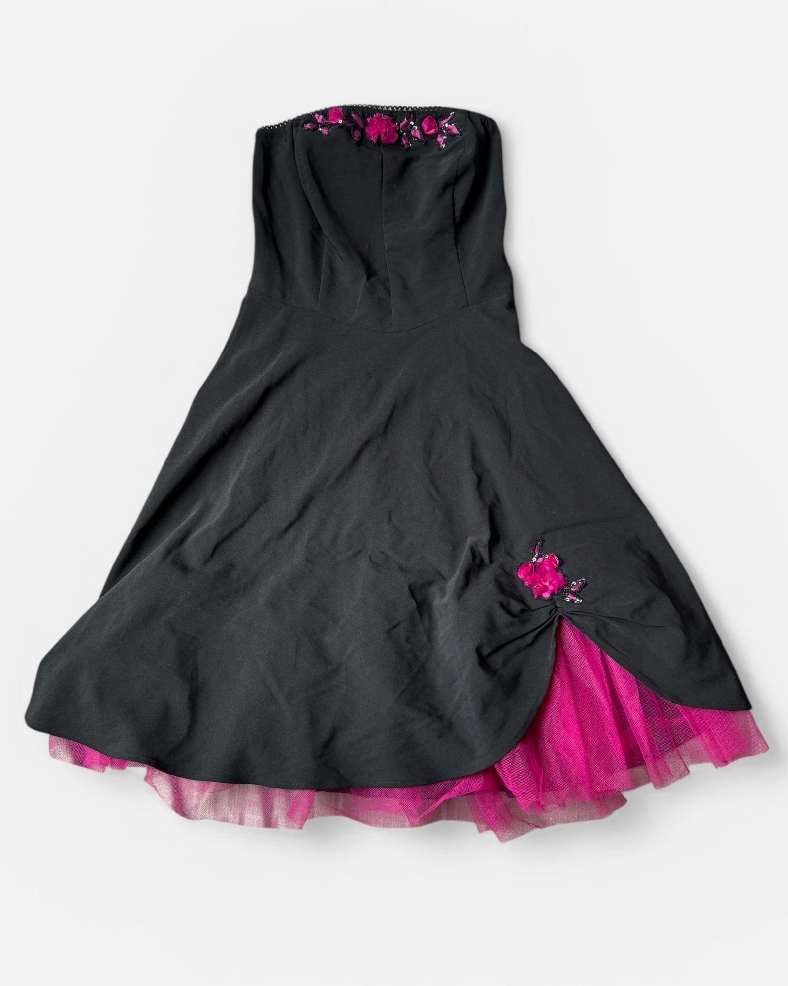 Y2K does 50s Deadstock Embellished Party Dress with Pink Tulle