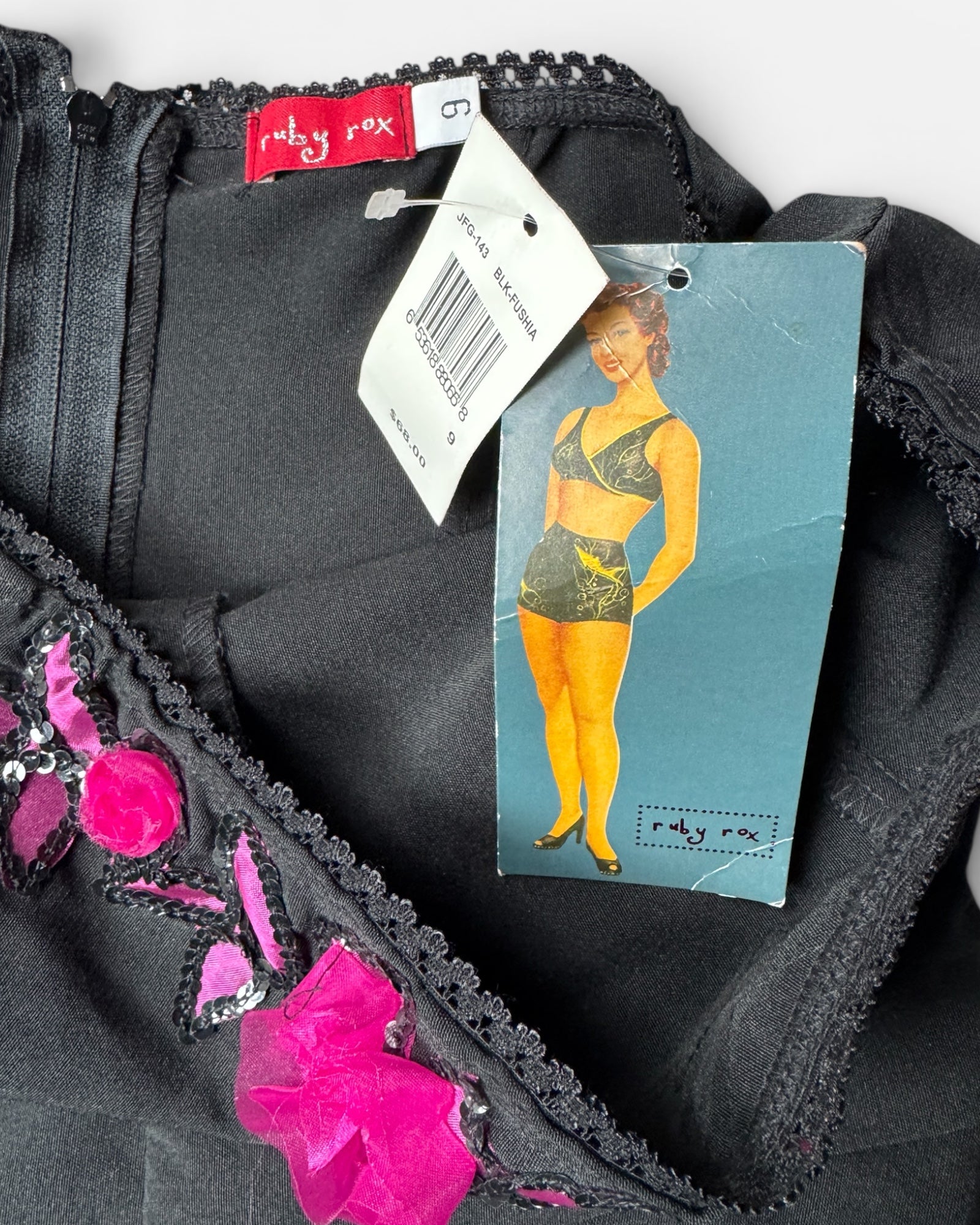 Y2K does 50s Deadstock Embellished Party Dress with Pink Tulle