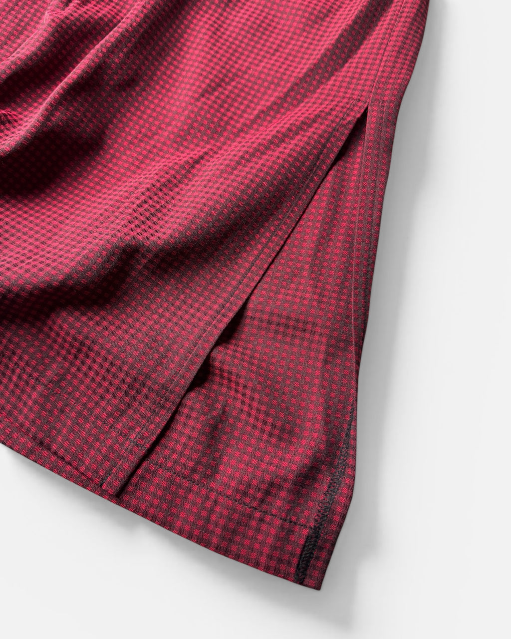 90s Red Grid Comfy Midi Skirt