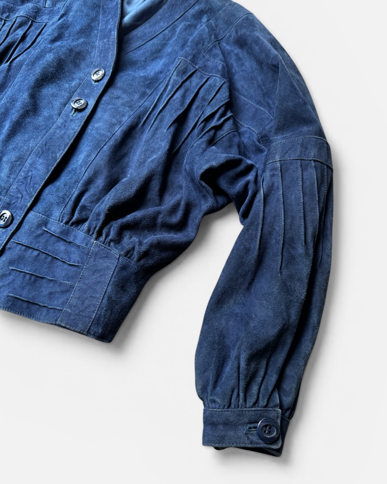 80s Italian Blue Suede Jacket