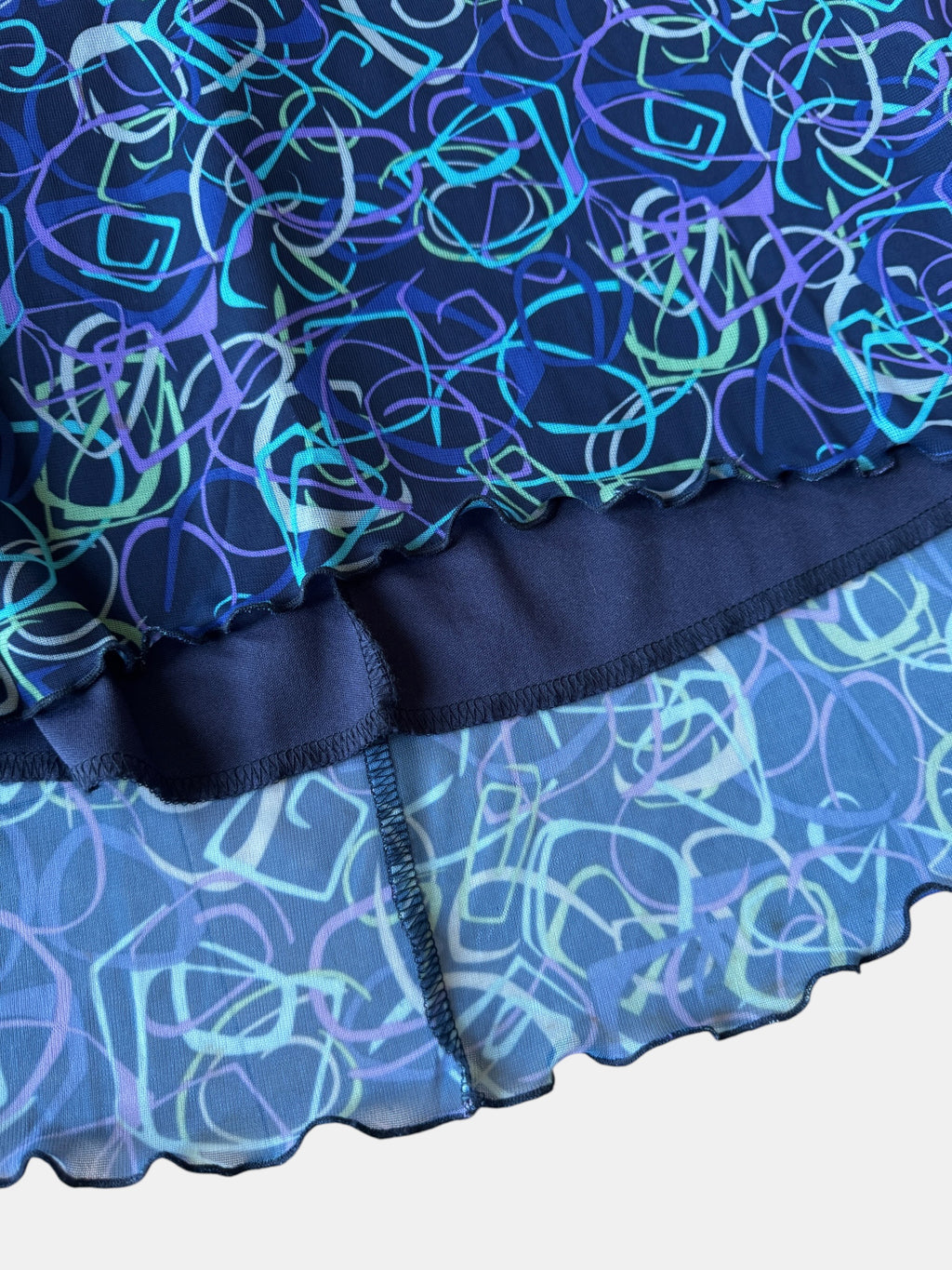 90s Swirly Fine Mesh Double Layer Dress