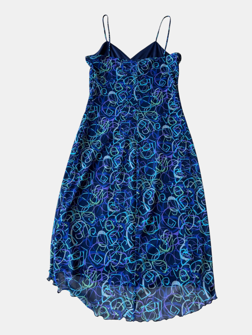 90s Swirly Fine Mesh Double Layer Dress
