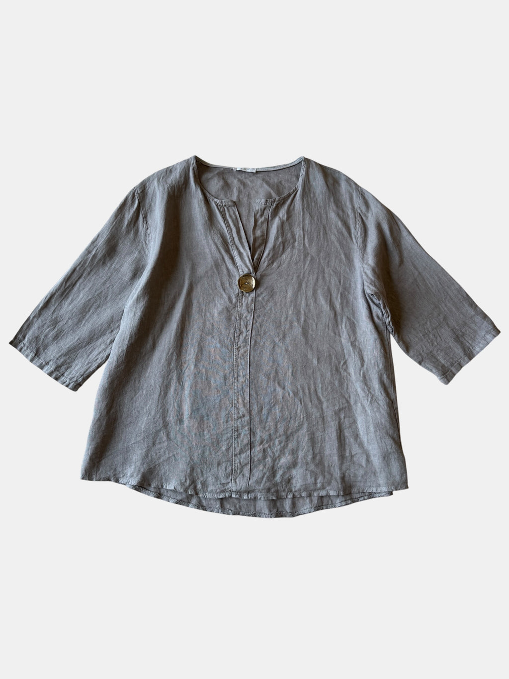CRNT Italian Linen Tunic with Brassy Button