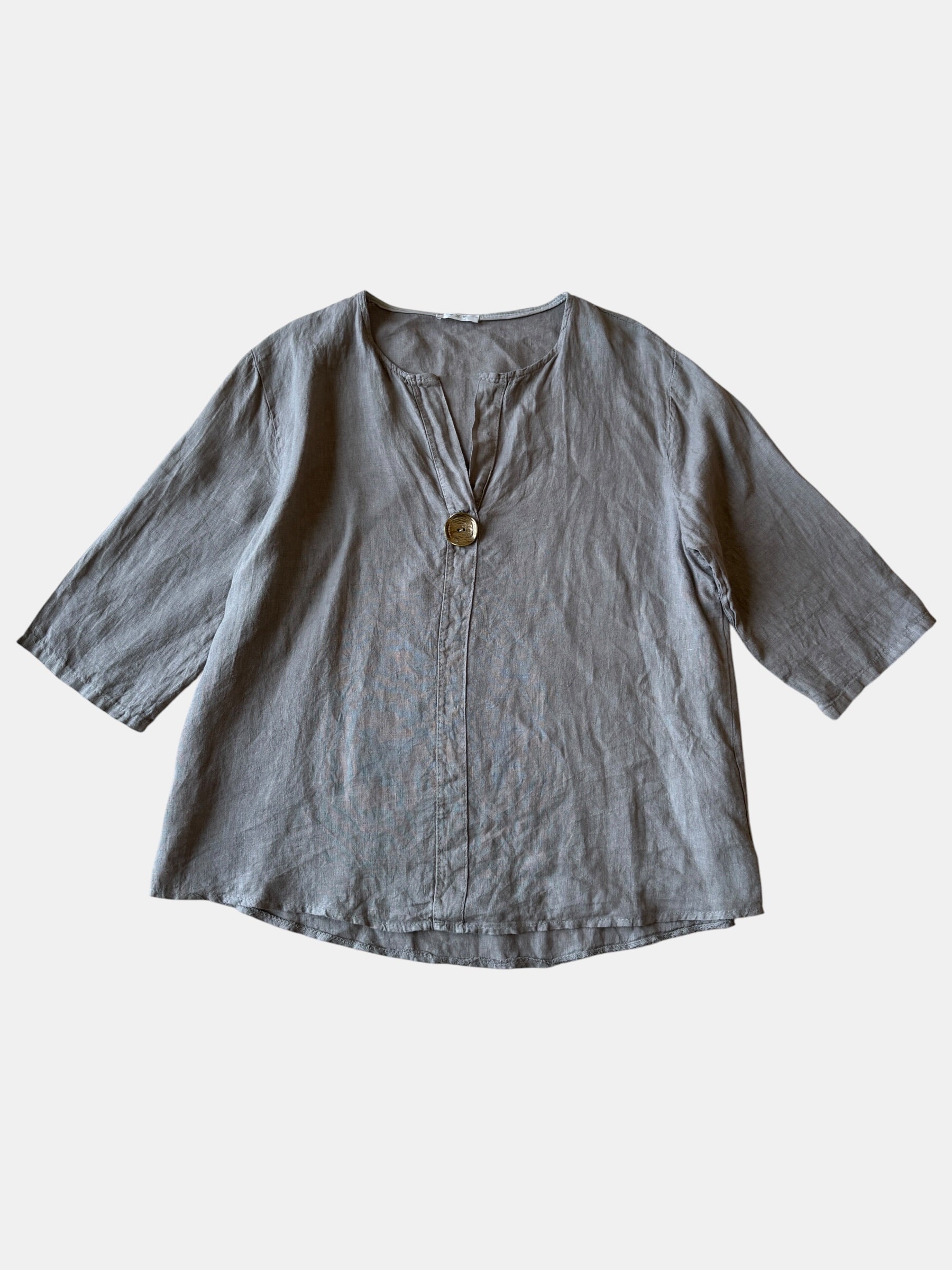 CRNT Italian Linen Tunic with Brassy Button