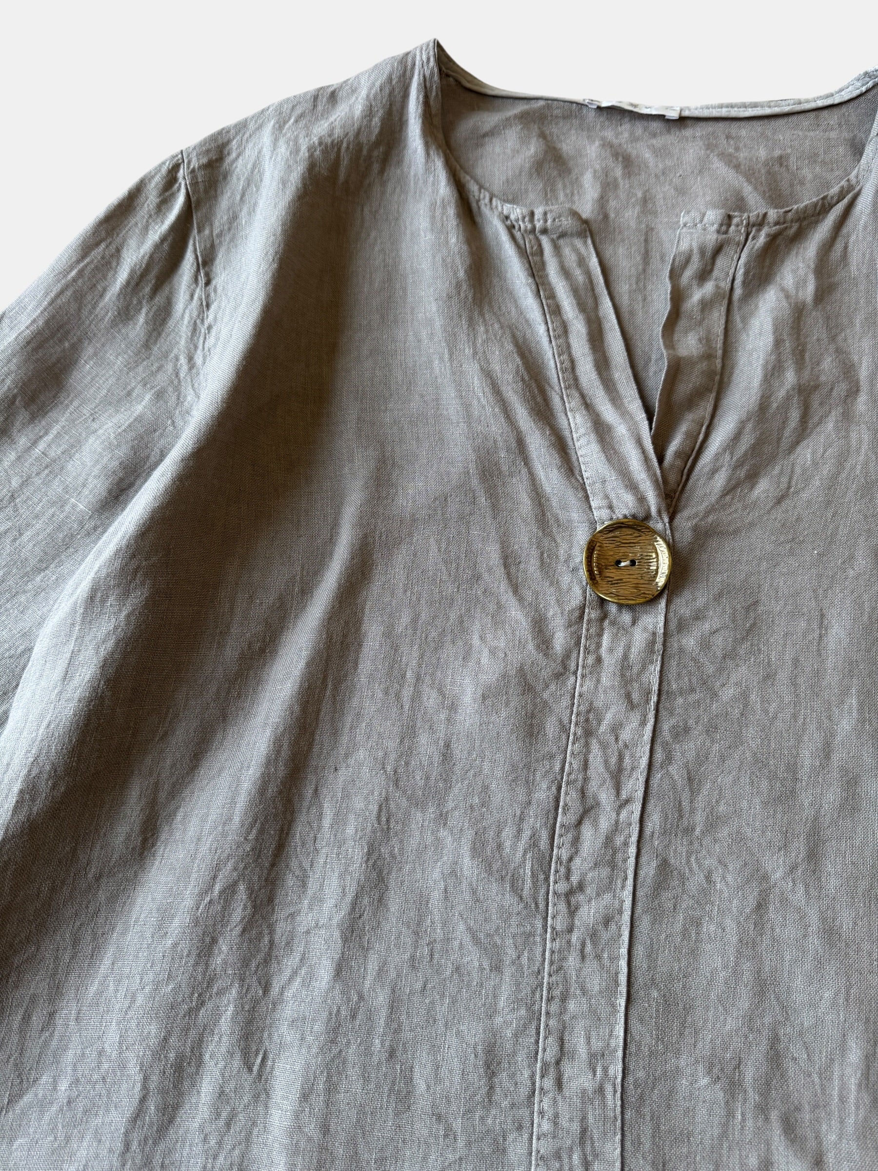 CRNT Italian Linen Tunic with Brassy Button