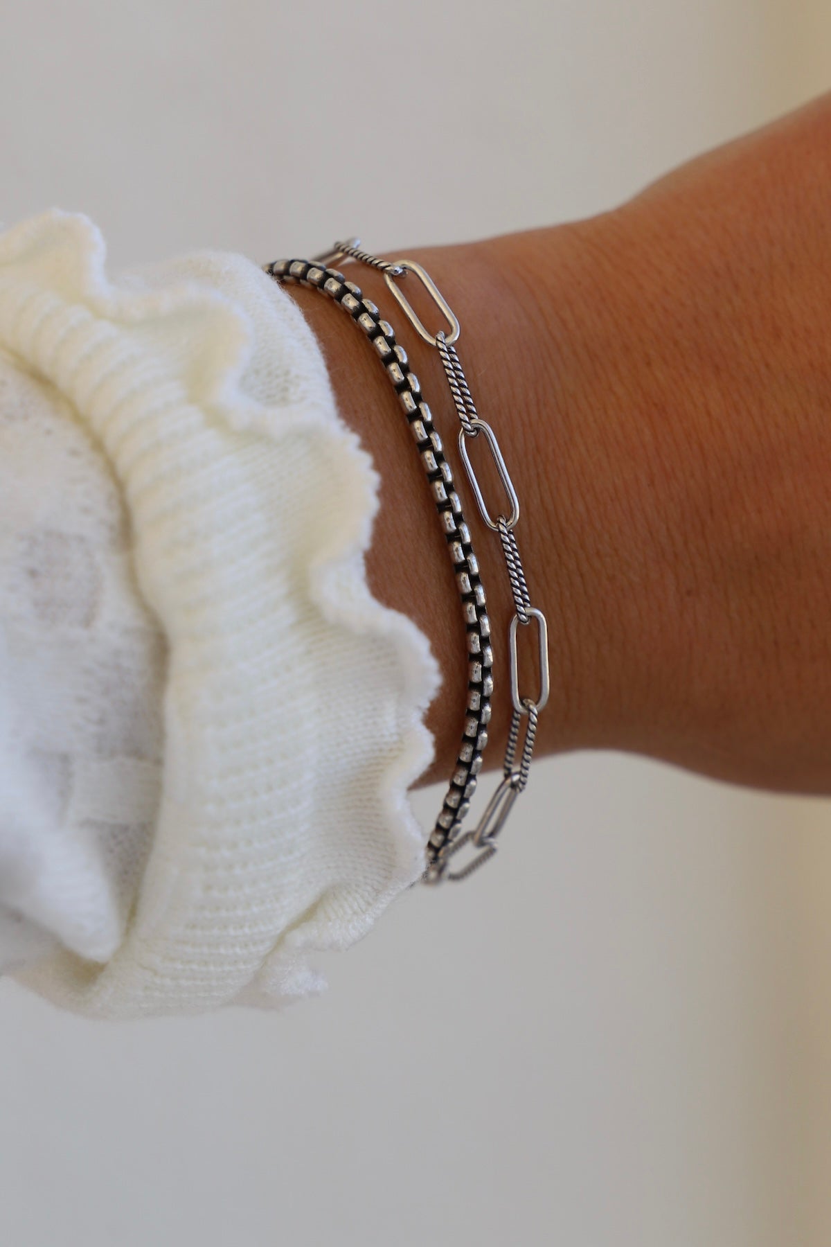 Cecilia Chain Bracelet- Antique Silver