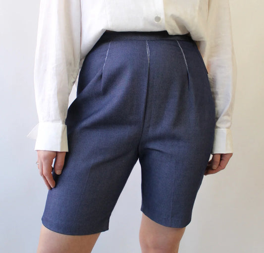 60s Dark Wash High Waisted Denim Shorts