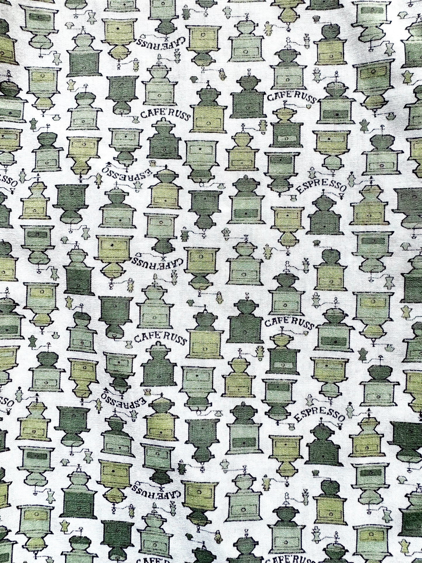 60s Coffee Novelty Print Cotton Dress