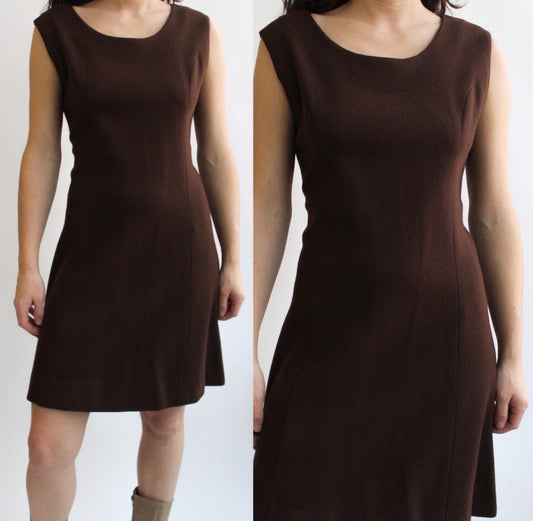 70s Brown Wooly Jumper Dress
