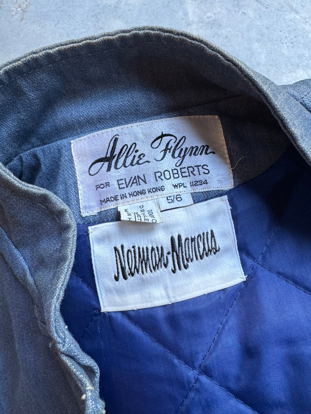 70s Denim Mandarin Collar Jacket with Toggles