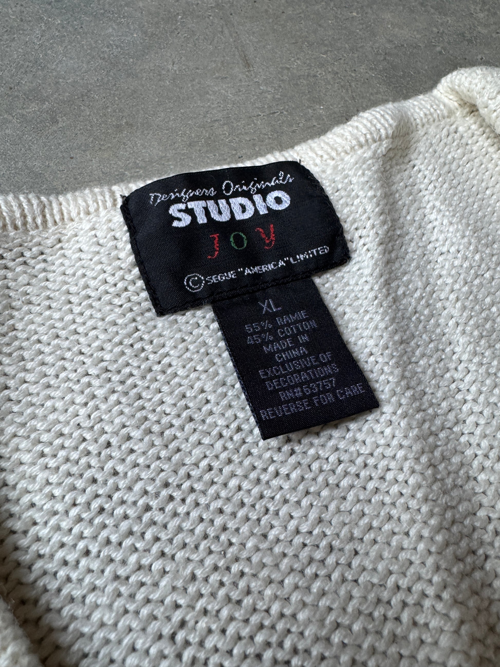 90s White and Gold Christmas Vest