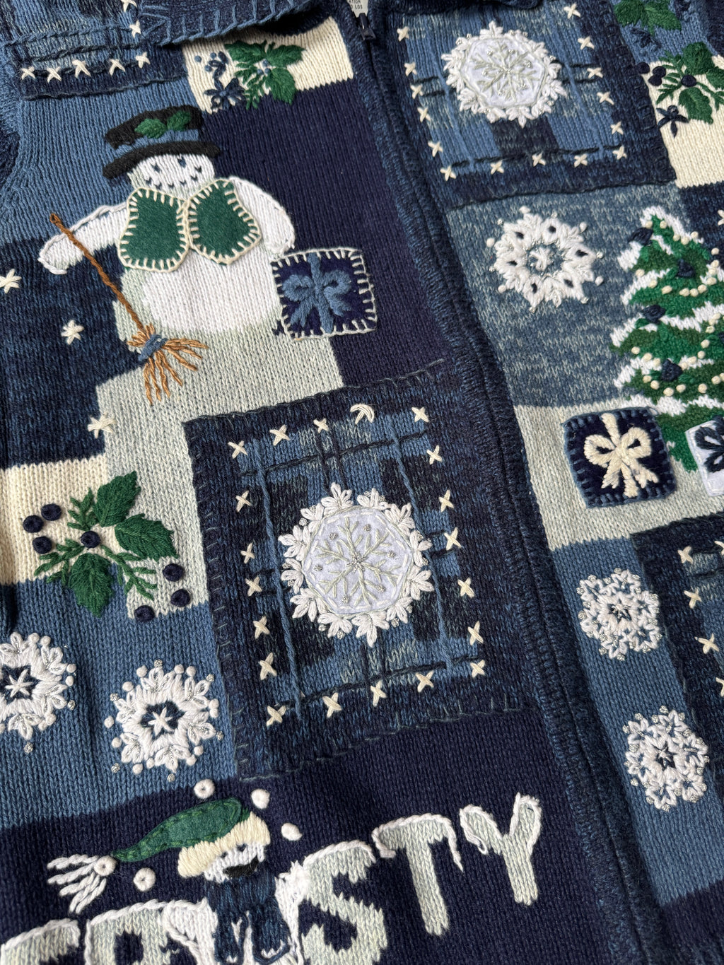 Y2K Tiara Snowman Cadigan