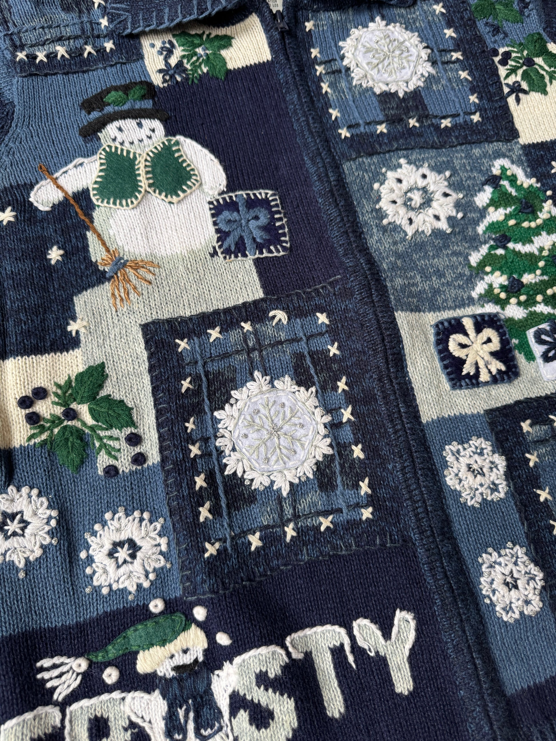 Y2K Tiara Snowman Cadigan