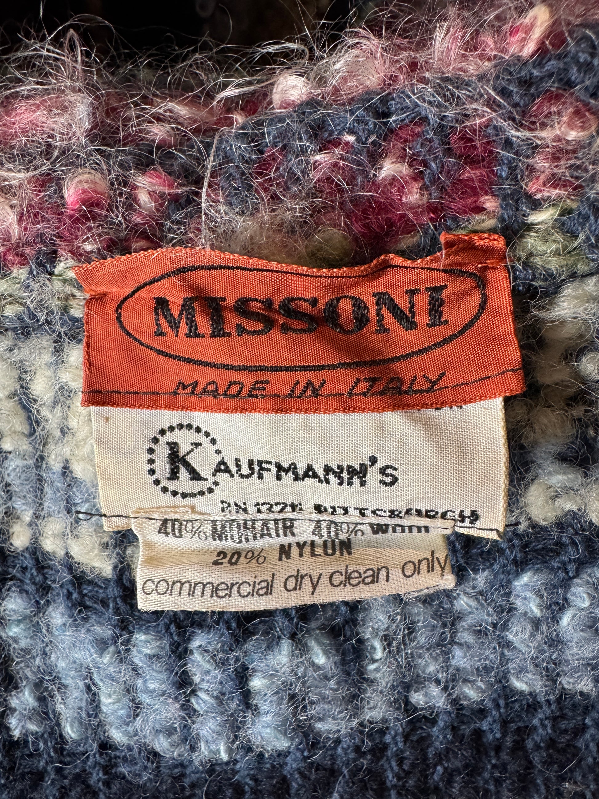 80s Missoni Textured Knit Coat with Collar Tie