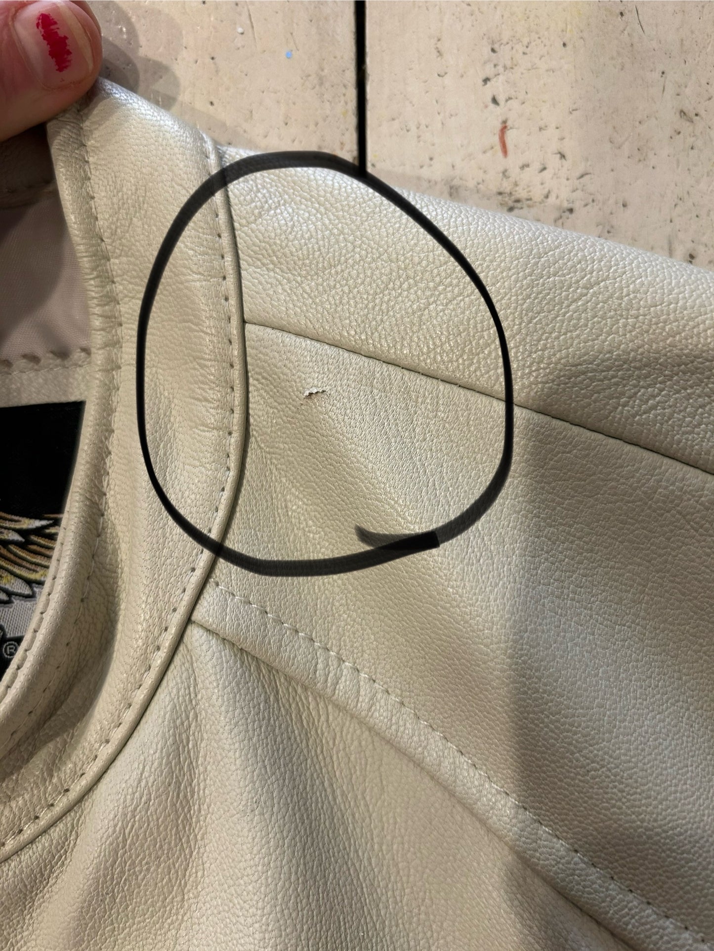 Y2K White Cafe Racer Leather Jacket