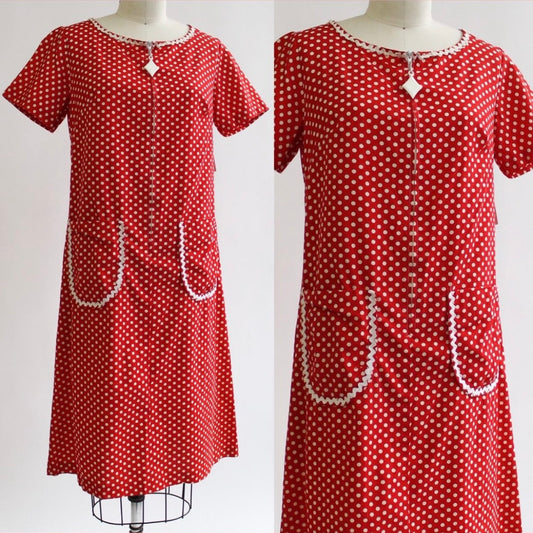 60s Minnie Mouse Cotton Dress with Zip