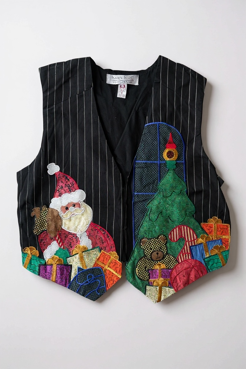 90s Applique Santa Vest