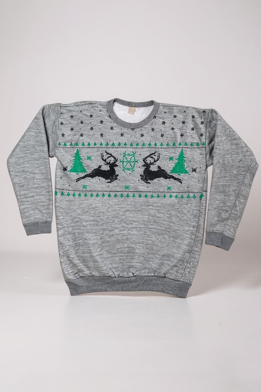 80s Tultex Reindeer Christmas Sweatshirt
