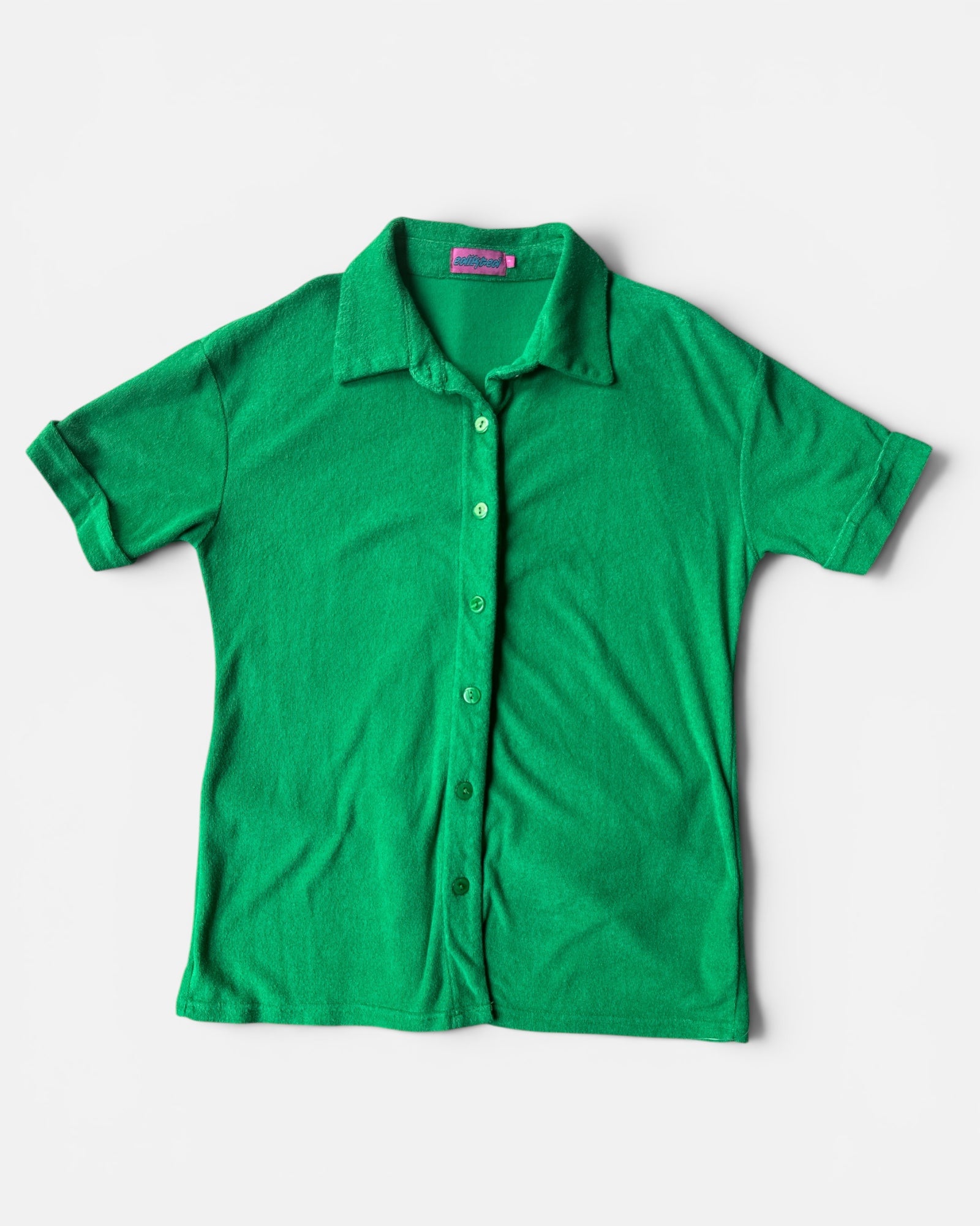 CRNT Edikted Green Terry Cloth Shirt