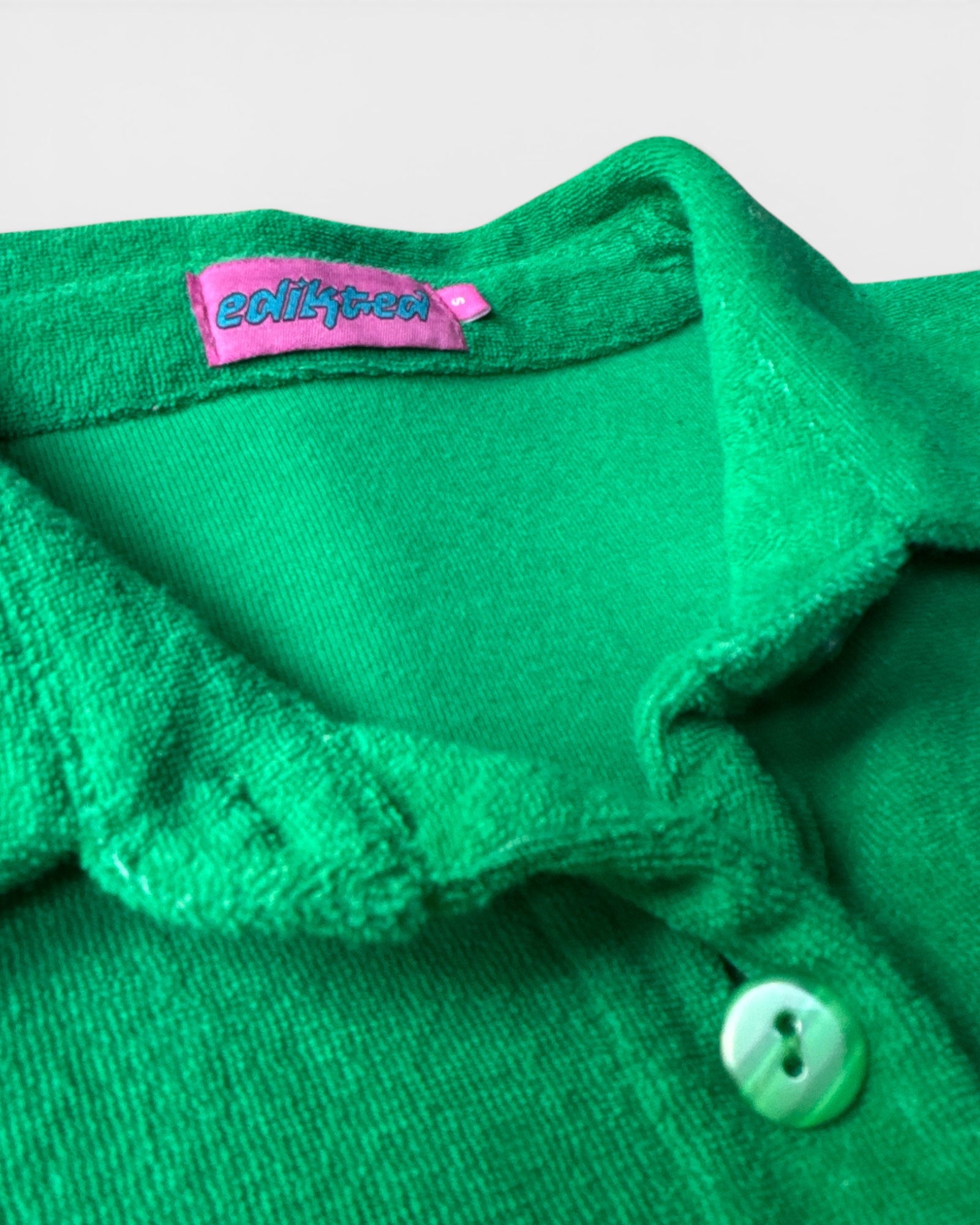 CRNT Edikted Green Terry Cloth Shirt