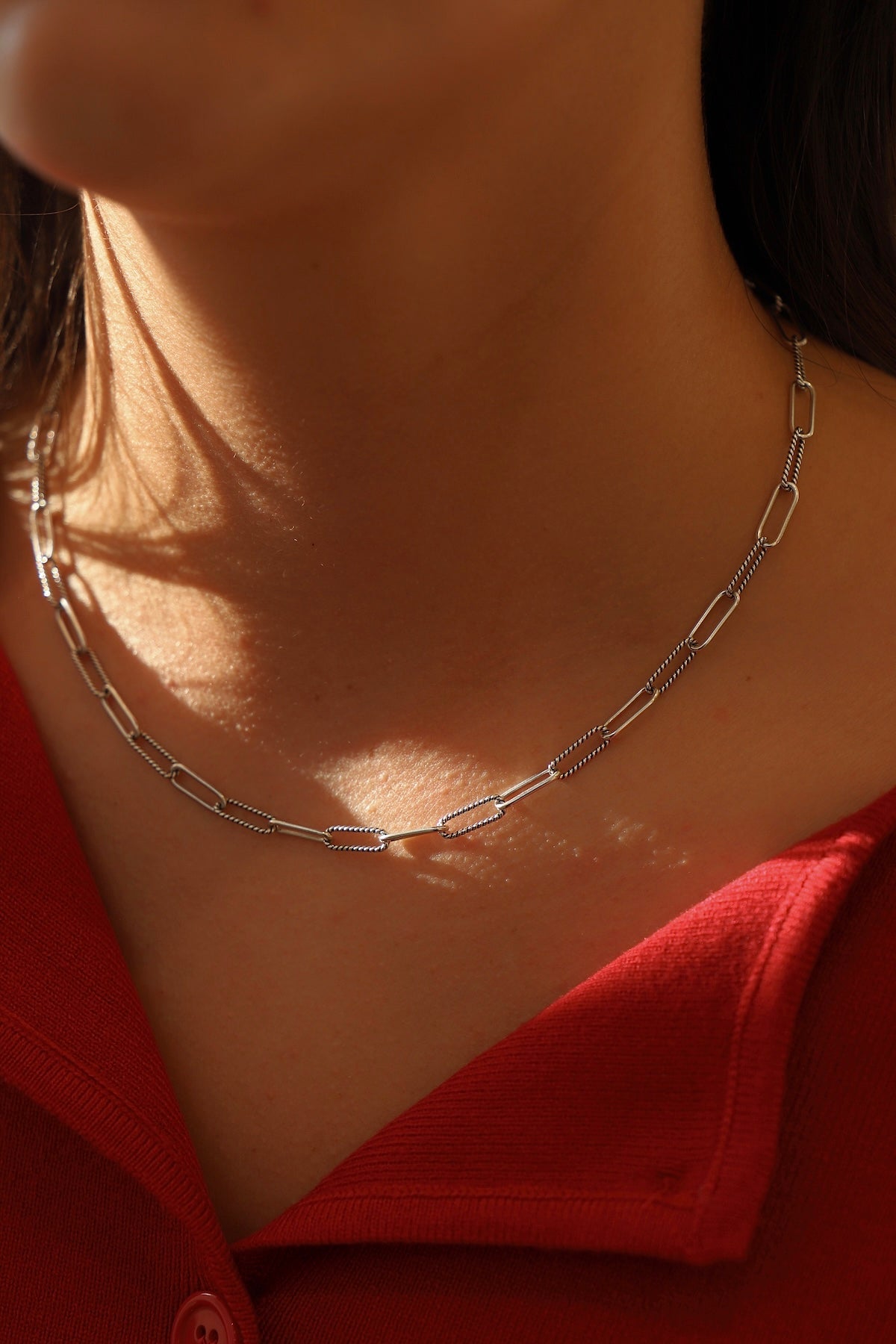 Cecilia Paperclip Chain - Antique Silver