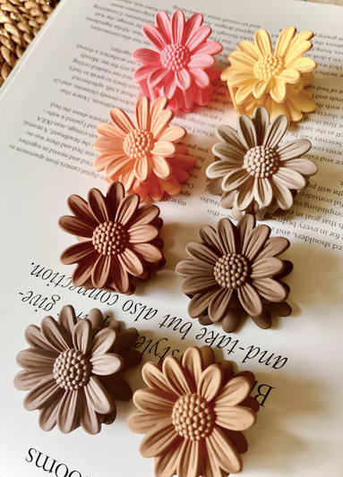 Small Sunflower Hair Claw Clips