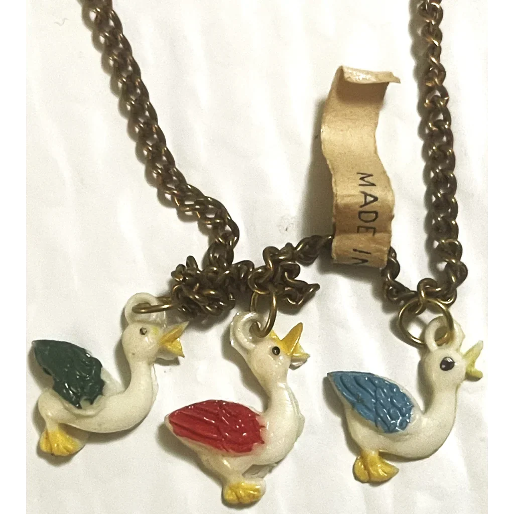 50s Deadstock Adorable Duck Choker Necklace