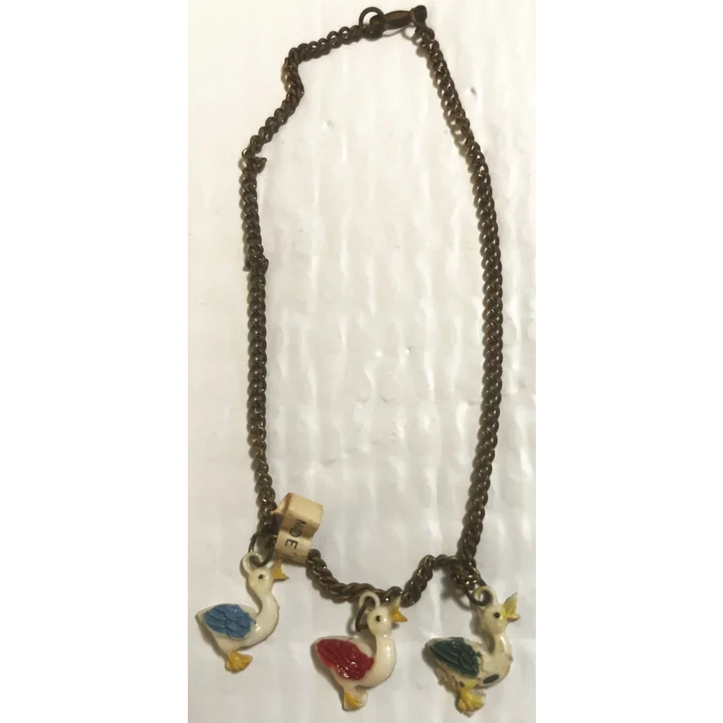 50s Deadstock Adorable Duck Choker Necklace