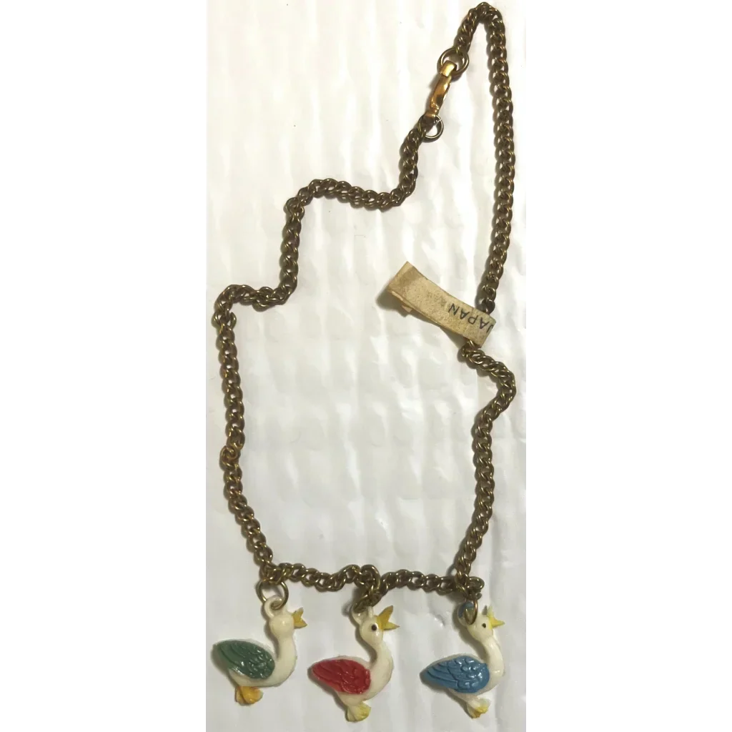 50s Deadstock Adorable Duck Choker Necklace