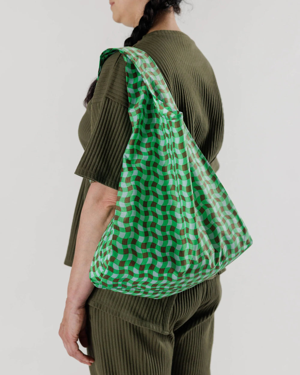 Standard Baggu - Wavy Gingham Green