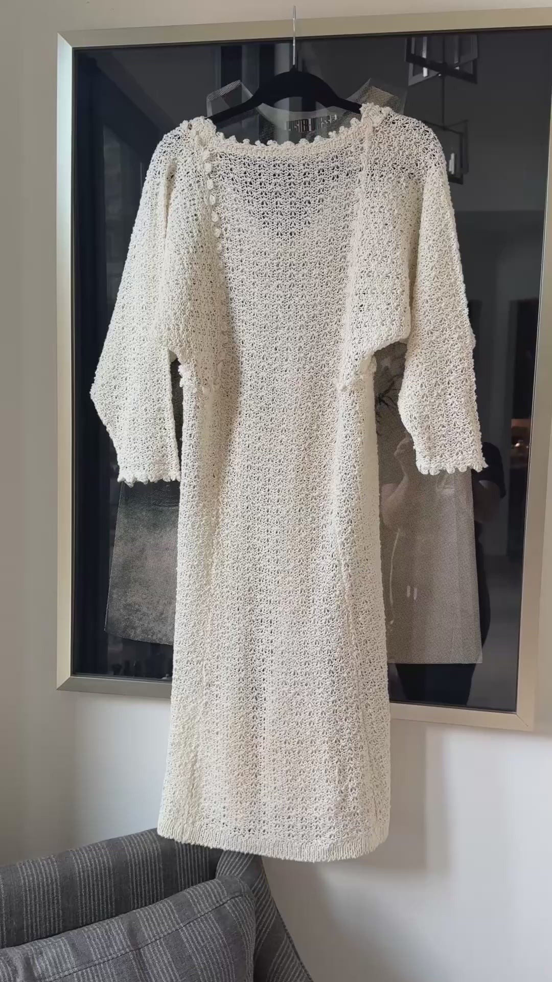 60s/70s PALLAS original Hand Loomed Linen Knit Dress