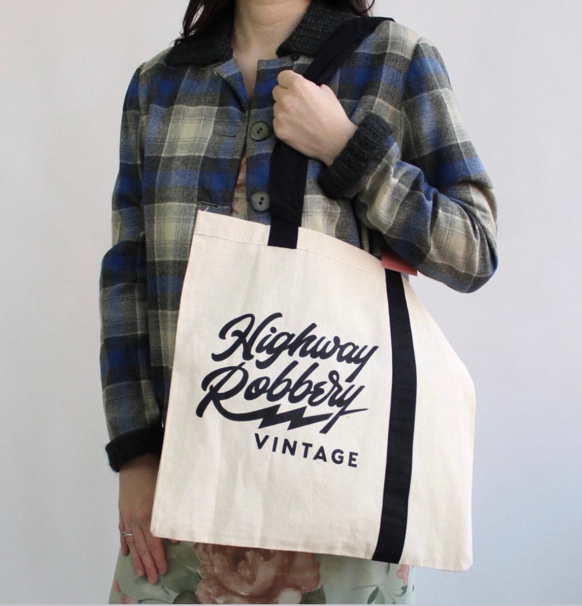 HRV Black Stripe Logo Tote