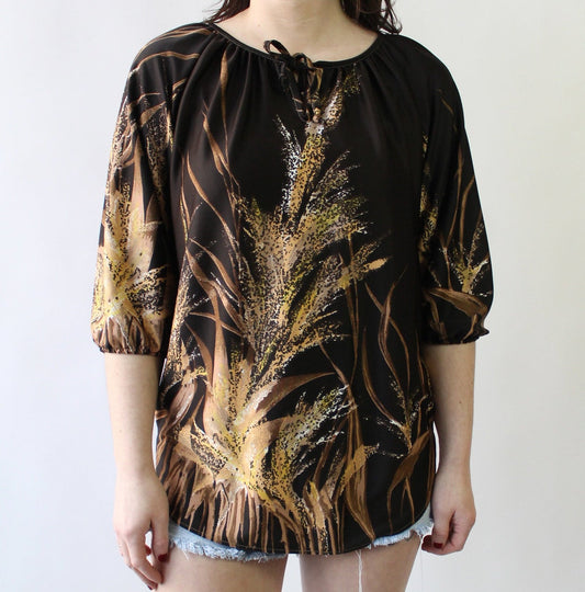 70s Poly Wheat Top