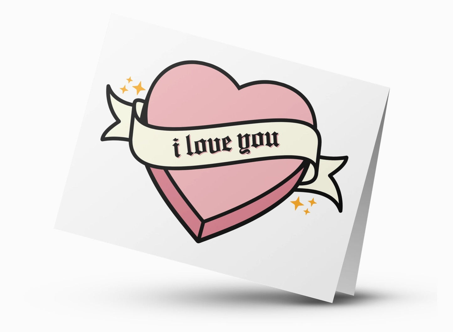 I Love You Blank Card - Pink