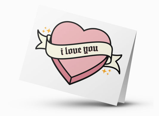 I Love You Blank Card - Pink