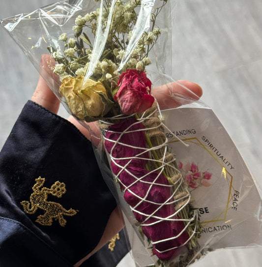 Sage, Rose, Rosemary & Lavender Smudge Stick Bouquet