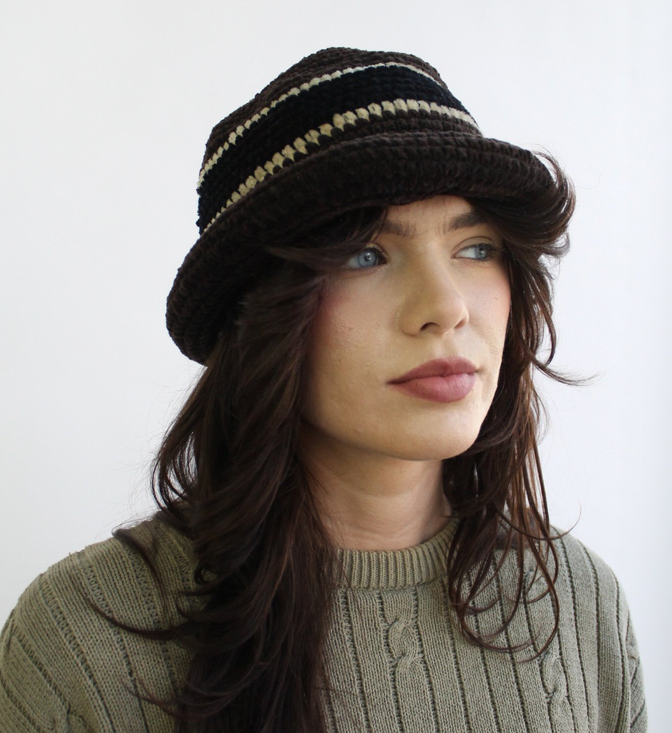 90s Brown Chenille Bucket Hat | Highway Robbery