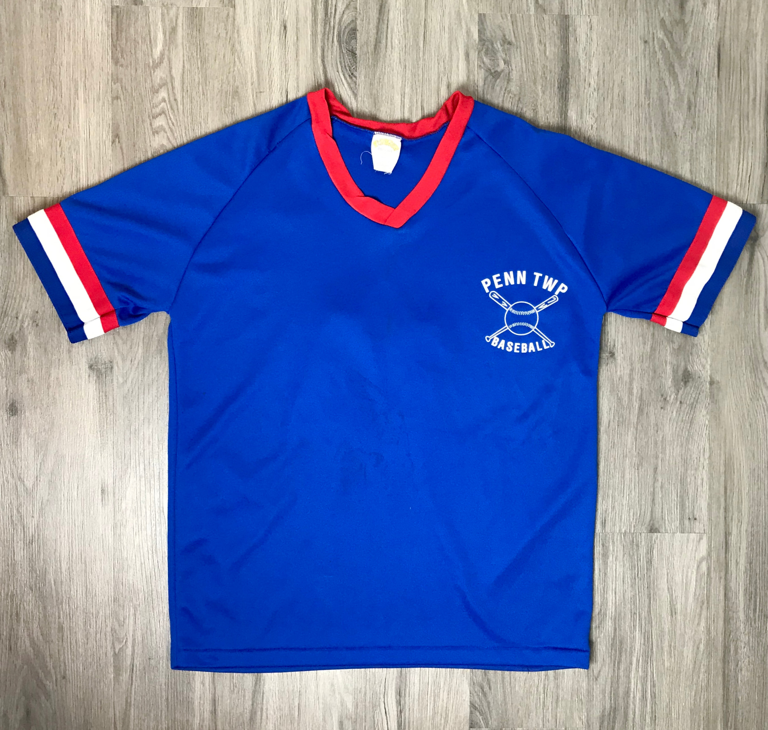 blue red and white jersey